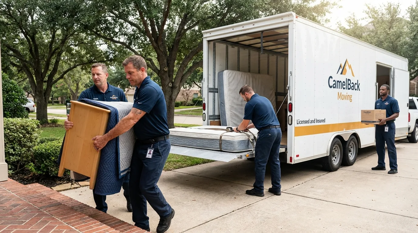 Crew loading residential truck for cross-state move from Jackson, MO